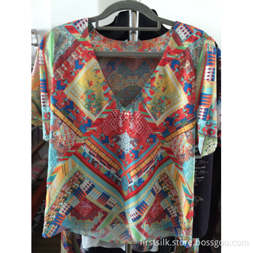 Ladies Fashion Casual Dress Printed Silk-6